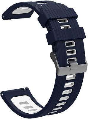 Silikonový řemínek Ricardo 22mm (pro Garmin Venu, Forerunner 255, Vívoactive 4 aj.), modrobílý V1, Quick Release