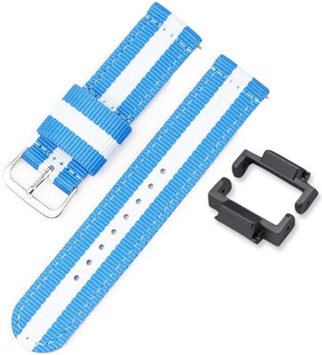 Textilní řemínek Ricardo 16mm (pro Casio G-Shock GA-2100/GA-2110, DW-5600, GW-6900), modrý, NATO, + šedý adaptér