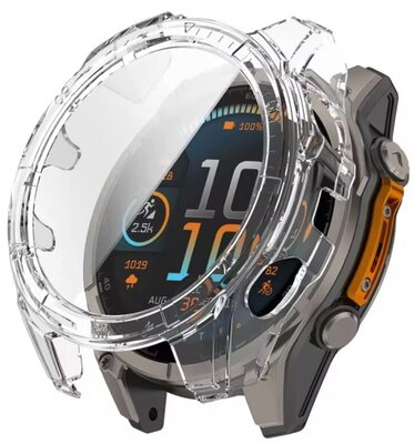 Ochranný kryt (pro Garmin Fenix 8, 47 mm), plastový, průhledný + sklíčko