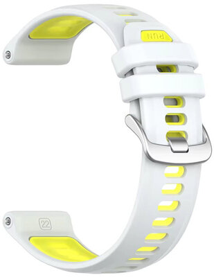 Silikonový řemínek Ricardo Gressoney 22mm (pro Garmin Forerunner 970), White/Yellow
