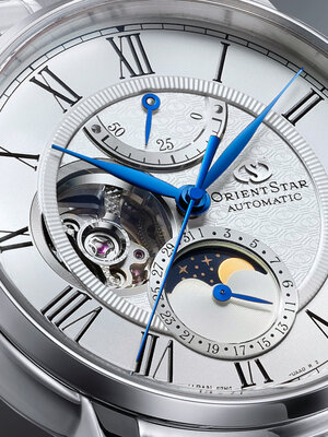 Orient Star Classic M45 F7 Moon Phase Open Heart Automatic RE-BT0005S00B (+ náhradní řemínek)