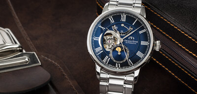 Orient Star Classic M45 F7 Moon Phase Open Heart Automatic RE-BT0006L00B (+ náhradní řemínek)