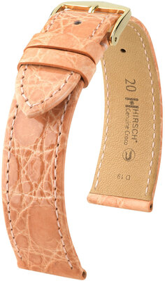 Kožený řemínek Hirsch Genuine Croco 18900822-7, oranžový, krokodýlí kůže, Quick Release