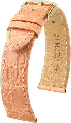Kožený řemínek Hirsch Genuine Croco L 18920822-7, oranžový, krokodýlí kůže, délka L, Quick Release
