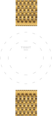 Ocelový náramek Tissot T852.049.487 20mm, zlatý, Quick Release