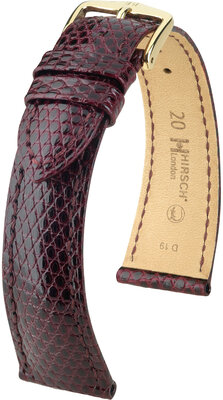 Kožený řemínek Hirsch London L 04366060-7, fialový, ještěrčí kůže, délka L, Quick Release