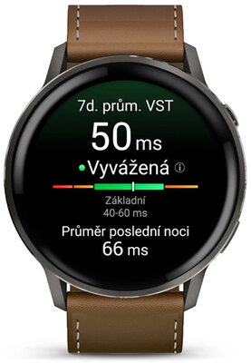 Garmin Venu 4 45mm Slate / Brown, Leather Band (+ náhradní řemínek) (rozbalené)