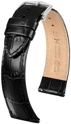 Kožený řemínek Hirsch Louisianalook L 03427050-2, černý, teletina, délka L, Quick Release