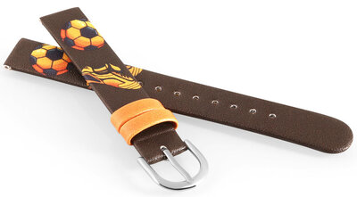 Koženkový řemínek JVD RJ7229.2 14mm, hnědý, dětský