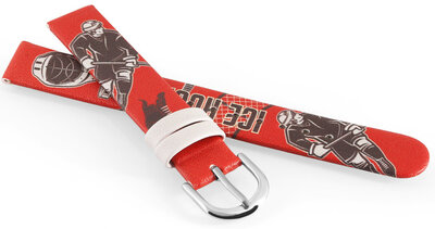 Koženkový řemínek JVD RJ7230.3 14mm, červený, dětský