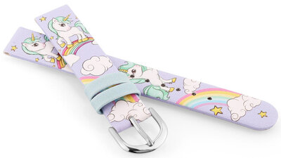 Koženkový řemínek JVD RJ7239.1 14mm, fialový, dětský