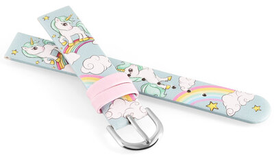 Koženkový řemínek JVD RJ7239.2 14mm, modrý, dětský