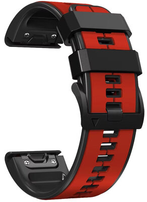 Silikonový řemínek Ricardo 26mm (pro Garmin Fenix 8/7X/6X (51mm), Tactix aj.), červený V2, QuickFit