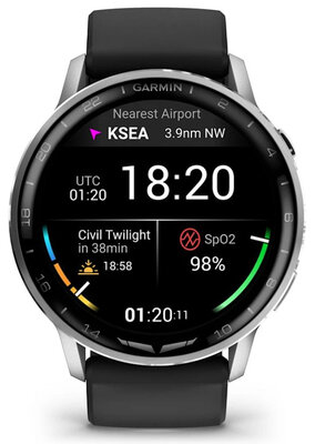 Garmin D2 Air X15, Silver/Black Silicone band