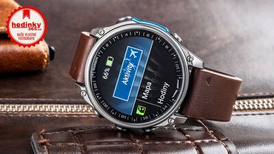 Garmin D2 Mach 2 47mm (Premium), Oxford Brown Leather Band (+ náhradní řemínek)