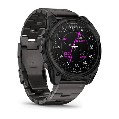 Garmin D2 Mach 2 51mm (Premium), Carbon Gray DLC Titanium with Vented Titanium Bracelet (+ náhradní řemínek)