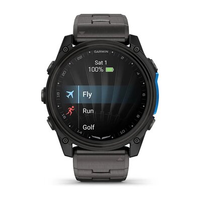 Garmin D2 Mach 2 51mm (Premium), Carbon Gray DLC Titanium with Vented Titanium Bracelet (+ náhradní řemínek)