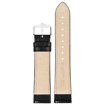 Kožený řemínek Hirsch Duke S 01028350-2, černý, teletina, délka S, Quick Release