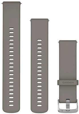 Silikonový řemínek Garmin 22mm, Silver Grey, Quick Release, + prodloužená část, 010-13406-10