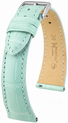 Kožený řemínek Hirsch London L 04307081-2, modrý, aligátoří kůže, délka L, Quick Release