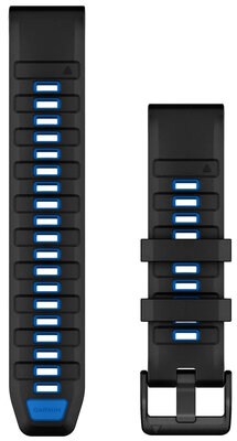 Silikonový řemínek Garmin 22mm, Black/Pilot Blue, QuickFit, 010-13392-09