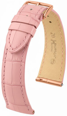 Kožený řemínek Hirsch London L 04207022-7, oranžový, aligátoří kůže, délka L, Quick Release