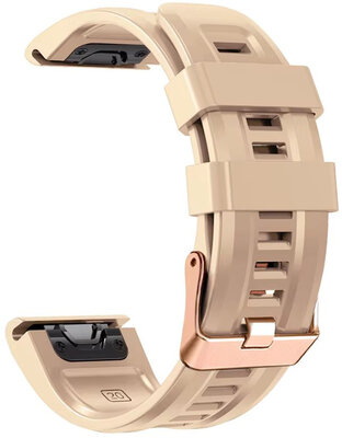 Silikonový řemínek Ricardo 20mm (pro Garmin Fenix 8/7S/6S (43mm), aj.), béžový, QuickFit