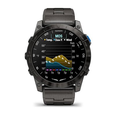 Garmin D2 Mach 1 Pro (Premium), Titanium Bracelet (+ náhradní řemínek)