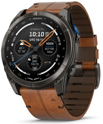Garmin D2 Mach 2 Pro 51mm (Premium), Chestnut Leather Band (+ náhradní řemínek)
