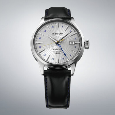 Seiko Presage Automatic GMT SSK049J1 Cocktail Time "Silver Bullet"