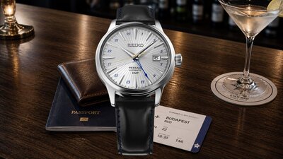 Seiko Presage Automatic GMT SSK049J1 Cocktail Time "Silver Bullet"