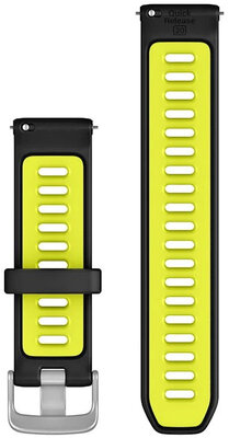Silikonový řemínek Garmin 20mm, Black/Amp yellow, Quick Release, 010-11251-B6