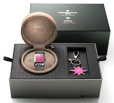 Frederique Constant Classics Carree Ladies Quartz FC-200PI2C6B Blush Edition by Felipao (+ přívěsek)