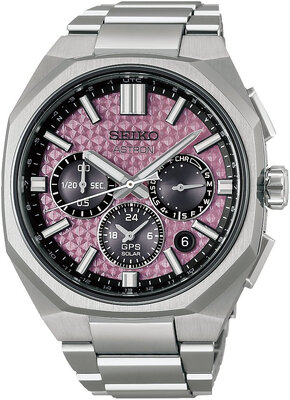 Seiko Astron Solar GPS Chronograph HAB006J1 Crystal Pink Limited Edition 1200pcs (+ náhradní řemínek)