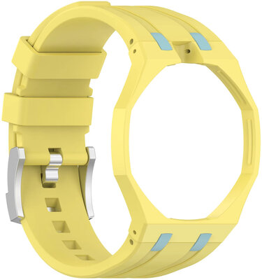 Silikonový řemínek Ricardo Pinzolo (pro Swatch Royal Pop), Yellow, s pouzdrem, korunka na 12h