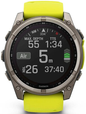 Garmin Fenix 8 Solar 51mm, Sapphire Graphite Titanium Yellow Band (rozbalené)