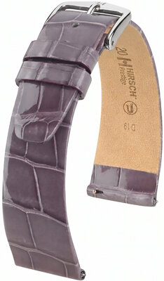 Kožený řemínek Hirsch Prestige 02207112-2, fialový, aligátoří kůže, Quick Release