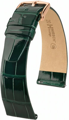 Kožený řemínek Hirsch Prestige 02207141-7, zelený, aligátoří kůže, Quick Release