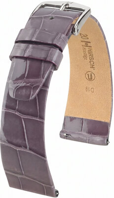 Kožený řemínek Hirsch Prestige L 02207012-2, fialový, aligátoří kůže, délka L, Quick Release