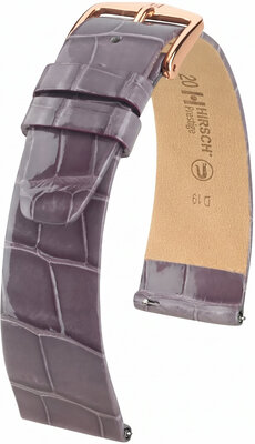 Kožený řemínek Hirsch Prestige L 02207012-7, fialový, aligátoří kůže, délka L, Quick Release