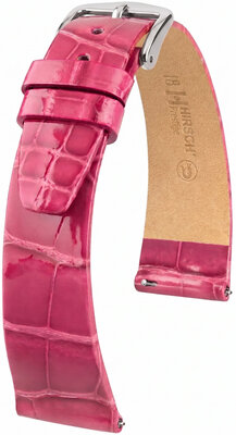 Kožený řemínek Hirsch Prestige L 02207024-2, růžový, aligátoří kůže, délka L, Quick Release
