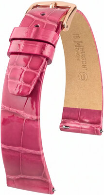 Kožený řemínek Hirsch Prestige L 02207024-7, růžový, aligátoří kůže, délka L, Quick Release
