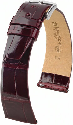 Kožený řemínek Hirsch Prestige L 02207060-2, červený, aligátoří kůže, délka L, Quick Release