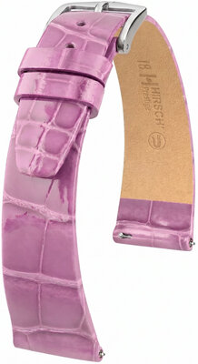 Kožený řemínek Hirsch Prestige L 02207087-2, fialový, aligátoří kůže, délka L, Quick Release