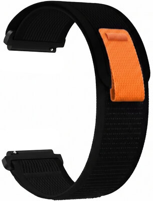 Nylonový řemínek Ricardo Carezza 22mm, Black, Quick Release