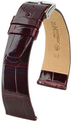 Kožený řemínek Hirsch Prestige 02207160-2, červený, aligátoří kůže, Quick Release