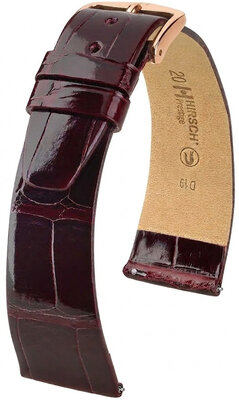 Kožený řemínek Hirsch Prestige 02207160-7, červený, aligátoří kůže, Quick Release