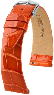 Kožený řemínek Hirsch Prestige 02207177-2, oranžový, aligátoří kůže, Quick Release