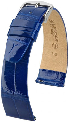 Kožený řemínek Hirsch Prestige 02207182-2, modrý, aligátoří kůže, Quick Release