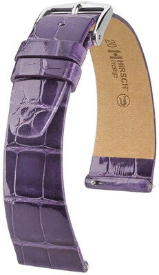 Kožený řemínek Hirsch Prestige 02207184-2, fialový, aligátoří kůže, Quick Release